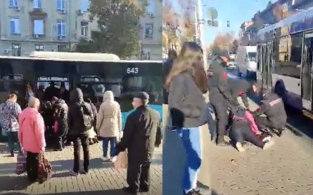 VIDEO // Scandal în autobuz, după ce o femeie a refuzat să poarte mască. A fost scoasă afară și a leșinat